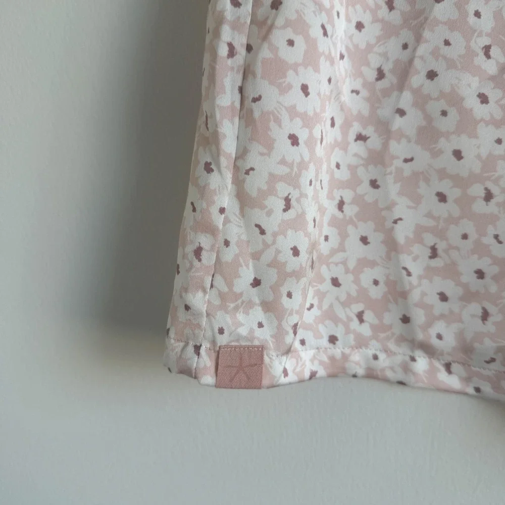 Barefoot Dreams Rose Mist Ditsy Floral Washed Satin Pajama Shorts‎ Size